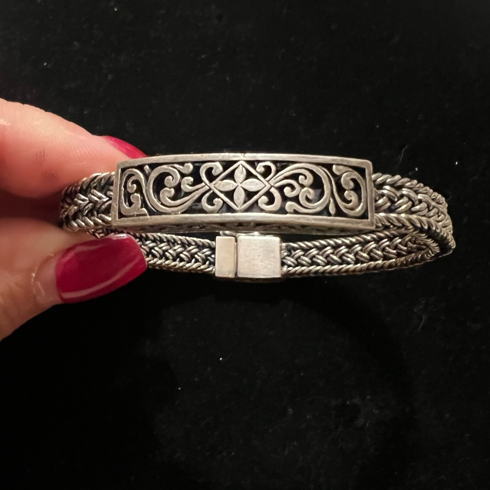 925 STERLING SILVER HEAVY WOVEN BRACELET